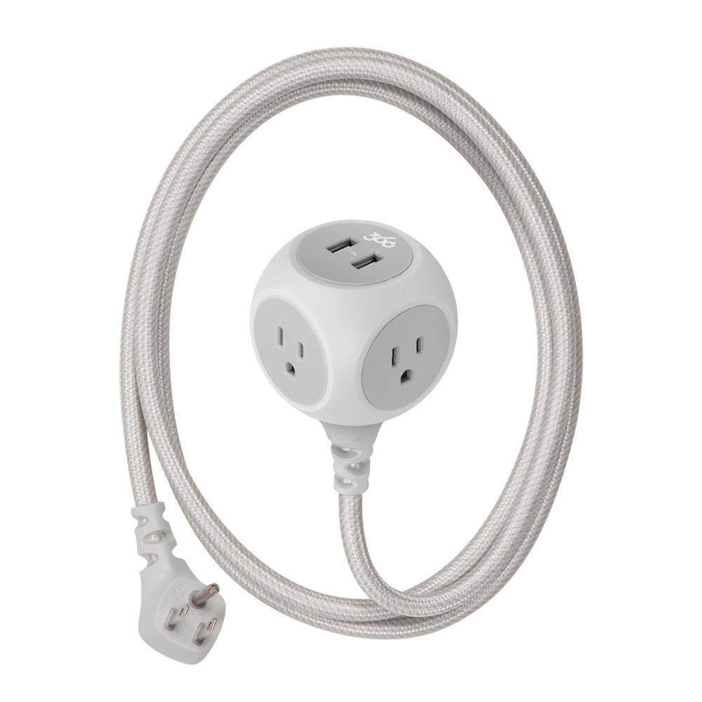 Habitat 3-Outlet with 2-2.4 Amp USB and 6 ft. Braided Cord 360469-8CA4ESC1