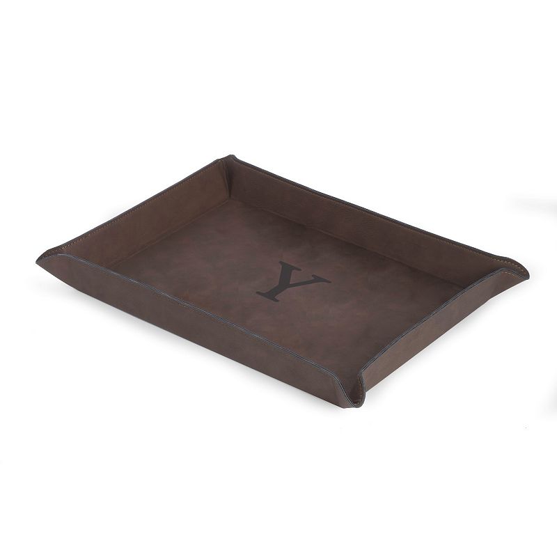 Initial Monogrammed Brown Valet Tray