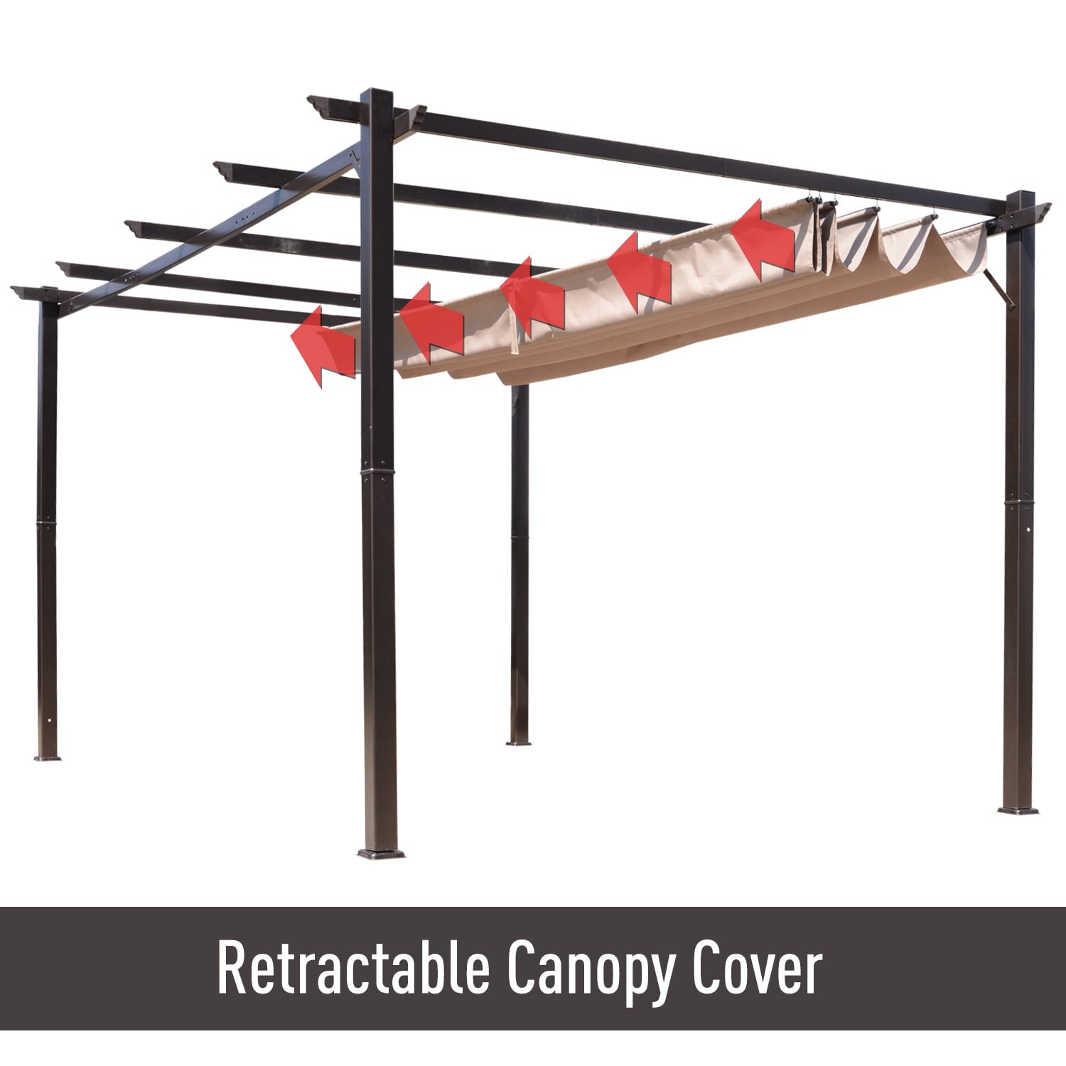 10’ x 13’ Aluminum Outdoor Pergola Gazebo Backyard Canopy Cover