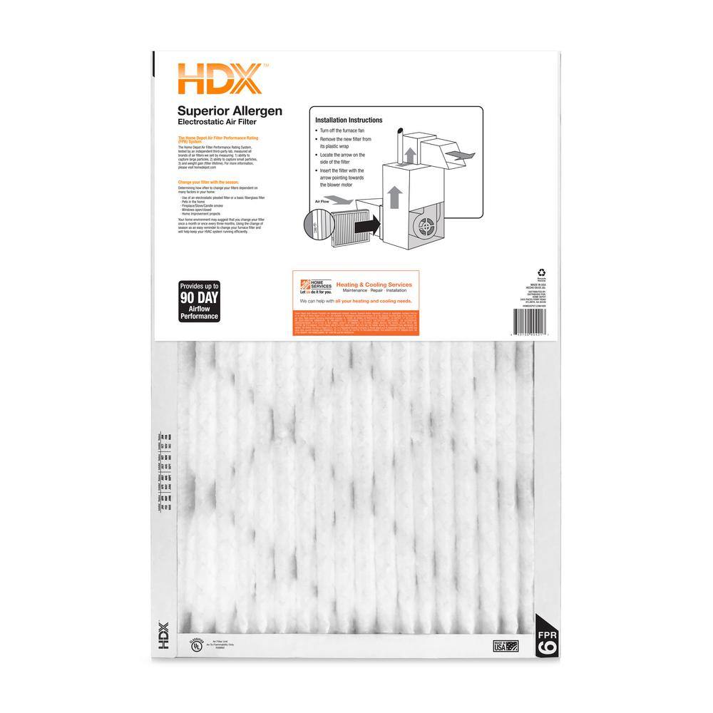 HDX 18 in. x 30 in. x 1 in. Superior Pleated Air Filter FPR 9 HDX1P9-011830