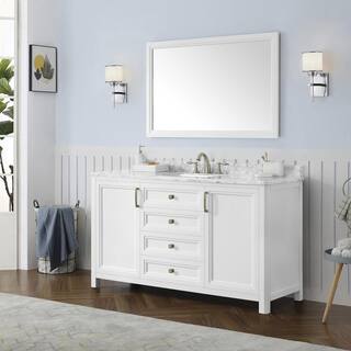 Home Decorators Collection Sandon 46.00 in. W x 30.00 in. H Framed Rectangular Bathroom Vanity Mirror in White Sandon MR-W