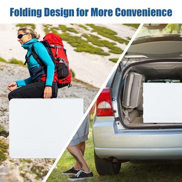 Portable Folding Camping Table with Carrying Handle for PicnicWhite