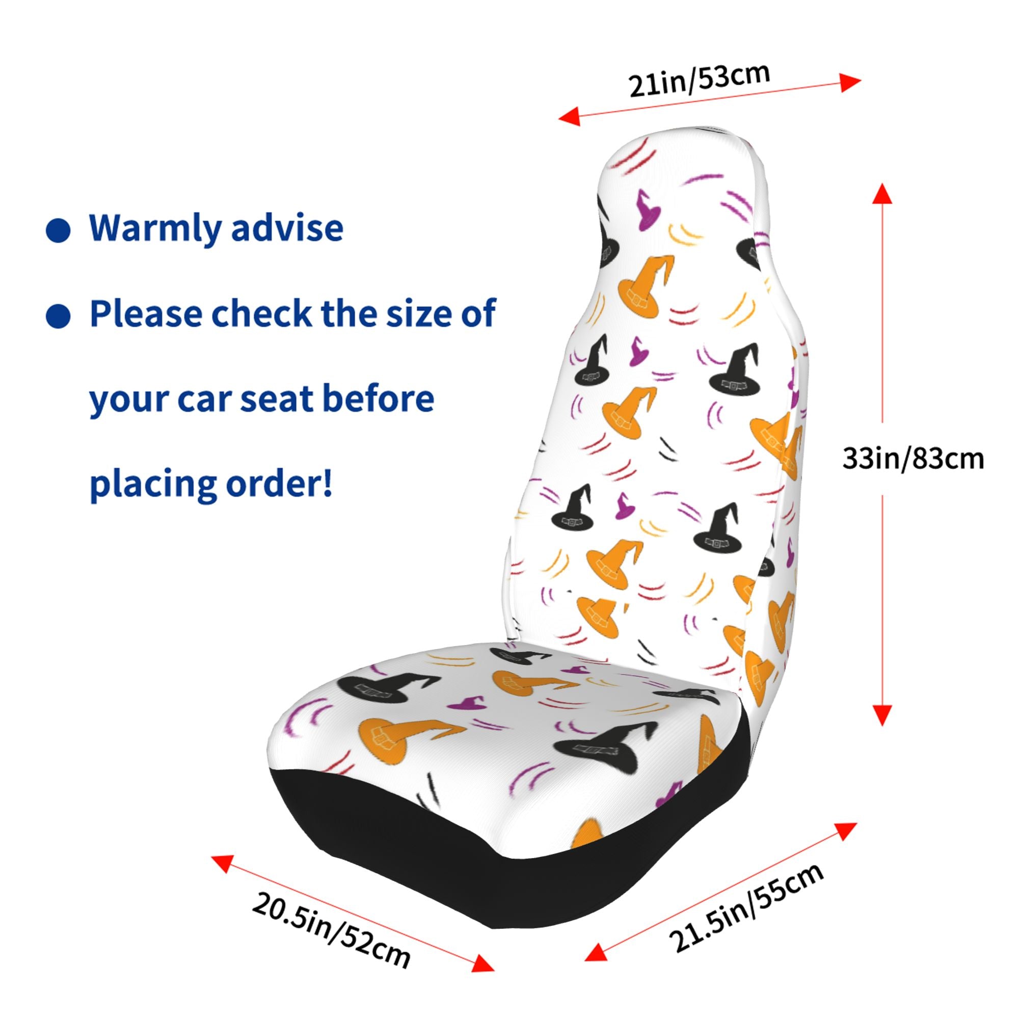 ZICANCN Car Seat Cover Witch Magic Hat Car Front Seat Covers Protectors ， Automotive Seat Covers for Cars Trucks Suv