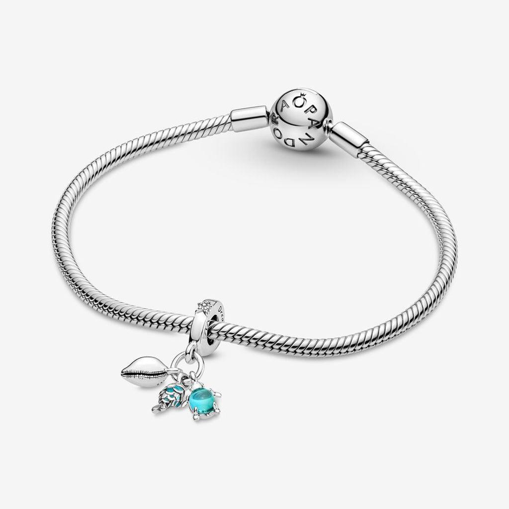 PANDORA  Fish, Sea Turtle & Conch Triple Dangle Charm