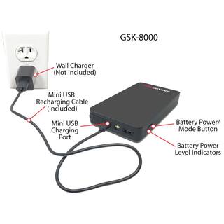 Smartech Products 8000 mAh Lithium Powered Vehicle Jump Starter and Power Bank GSK-8000