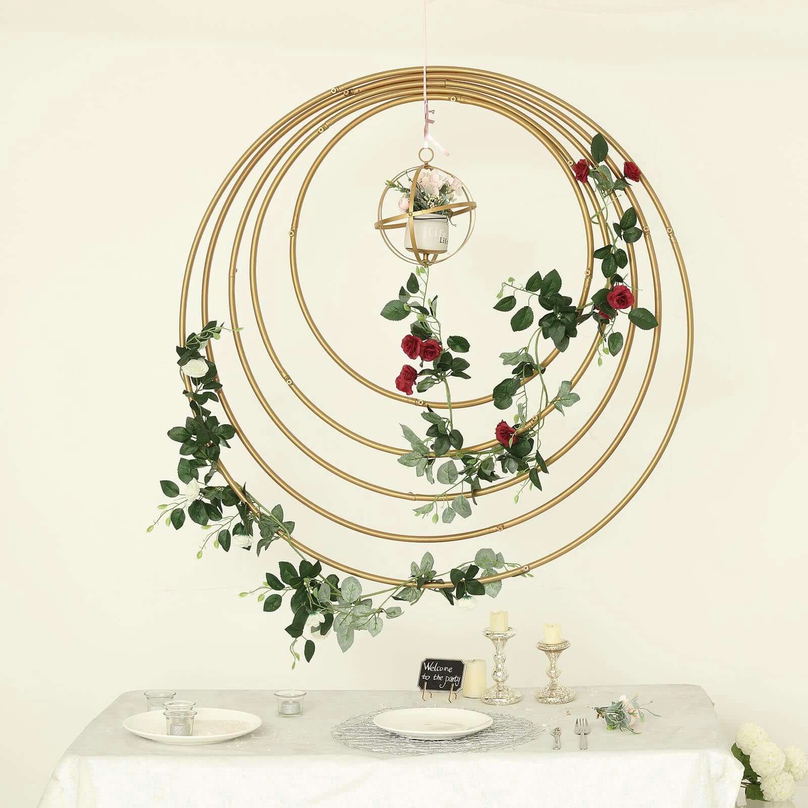 Gold Heavy Duty Metal Hoop Wreath, Floral Hoop 40