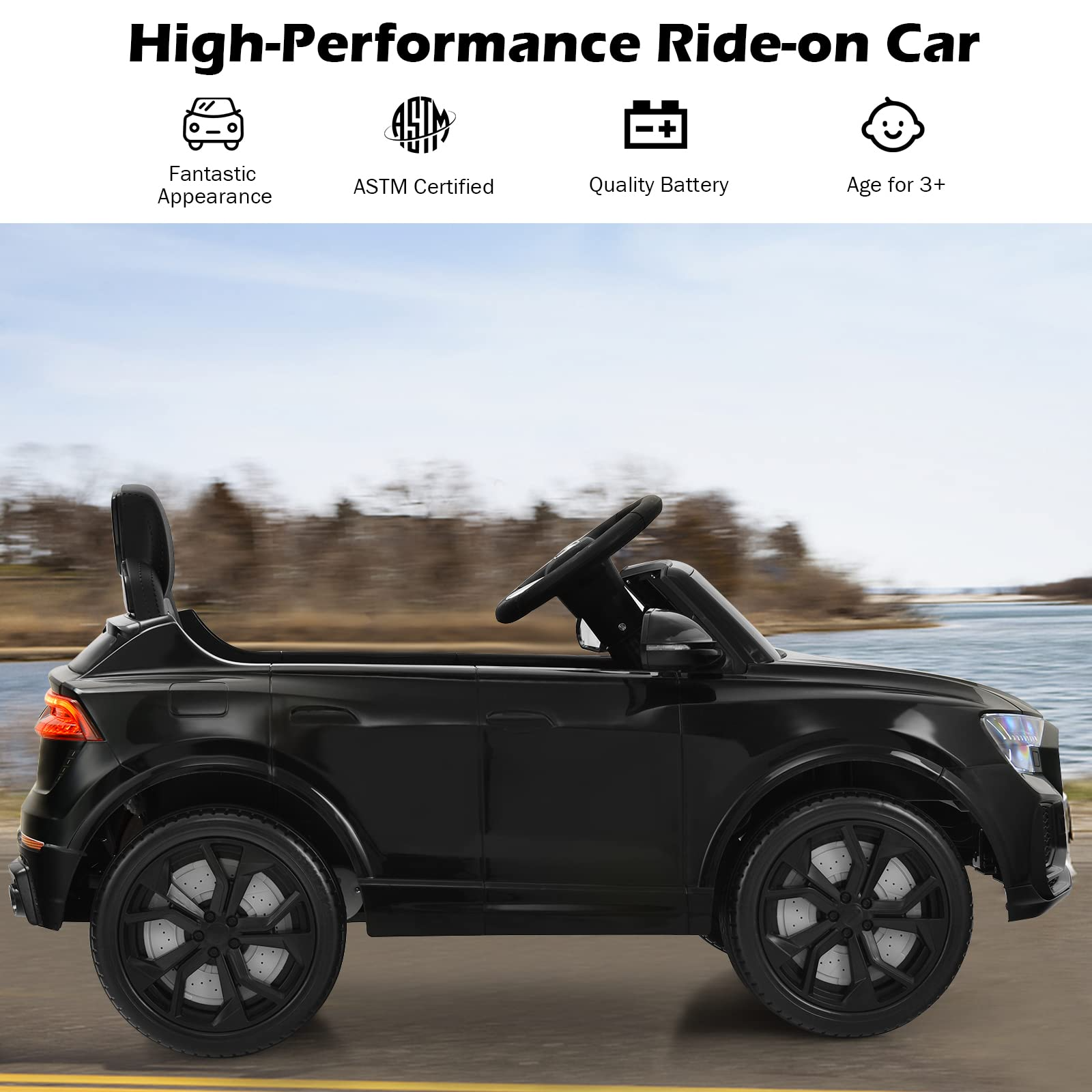 Costzon Ride on Car, 12V Licensed Audi Q8 Kids Cars to Drive w/ Remote Control