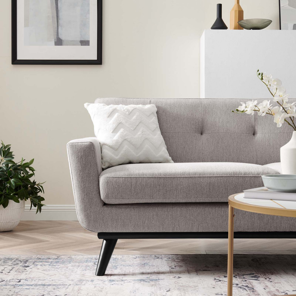 Engage Herringbone Fabric Loveseat   Midcentury   Loveseats   by Modway  Houzz