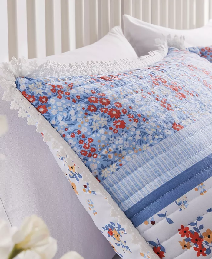 Greenland Home Fashions Betty Lace Embellished 2 Piece Quilt Set， Twin XL