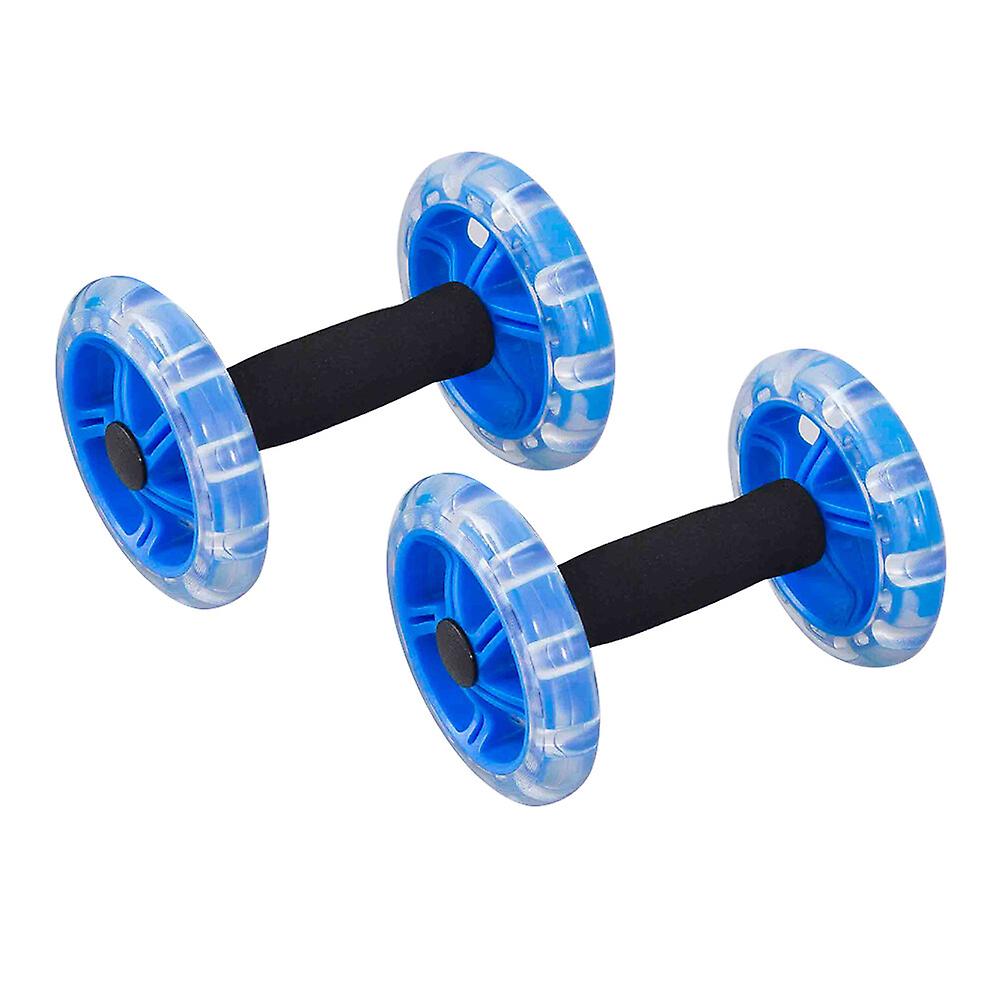 Twin-wheel Tummy Strengthening Fitness Tummy Shaping Wheel For Man Woman (blue)