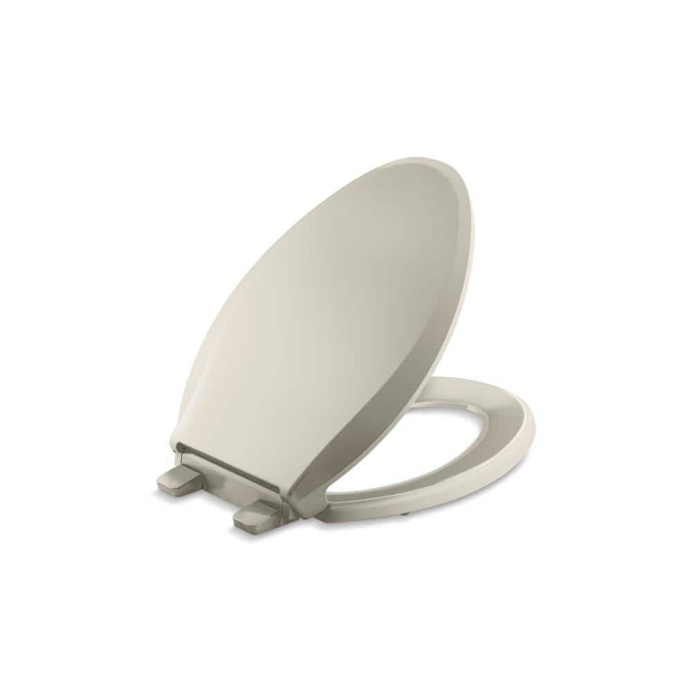 KOHLER Cachet Elongated Closed Front Toilet Seat in Sandbar