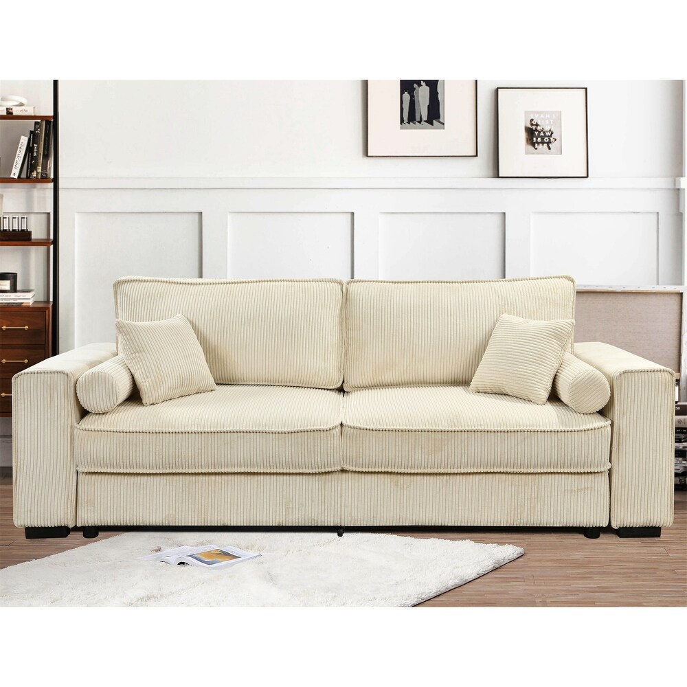 Modern Upholstered Sofa Bed with Storage