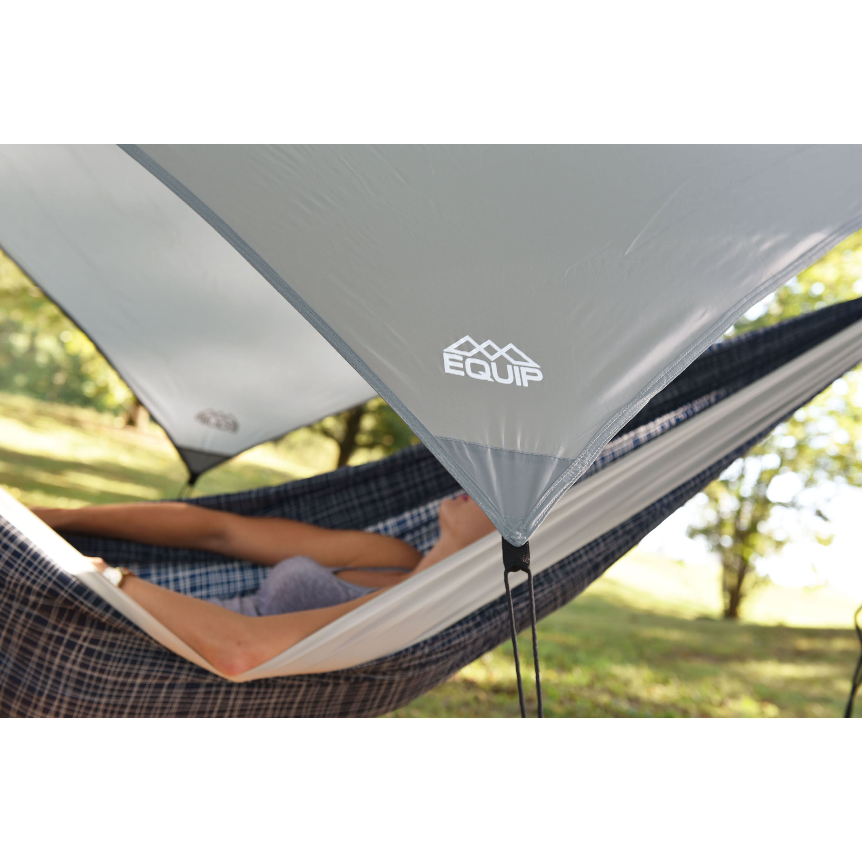 Equip Hammock Rainfly Camping with Guylines and Stakes, Gray