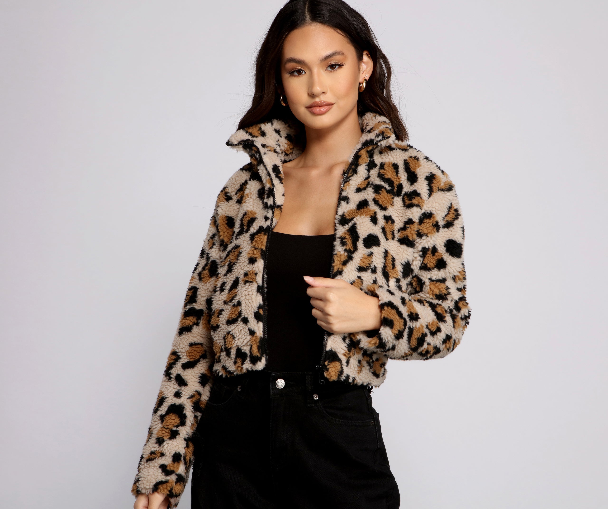 Trendy Girl Leopard Print Bomber Jacket