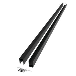 Barrette Outdoor Living Mixed Materials 71.379 in. x 5.25 in. x 1.775 in. Matte Black Aluminum Fence Channel Kit for Wood Infill 73047660