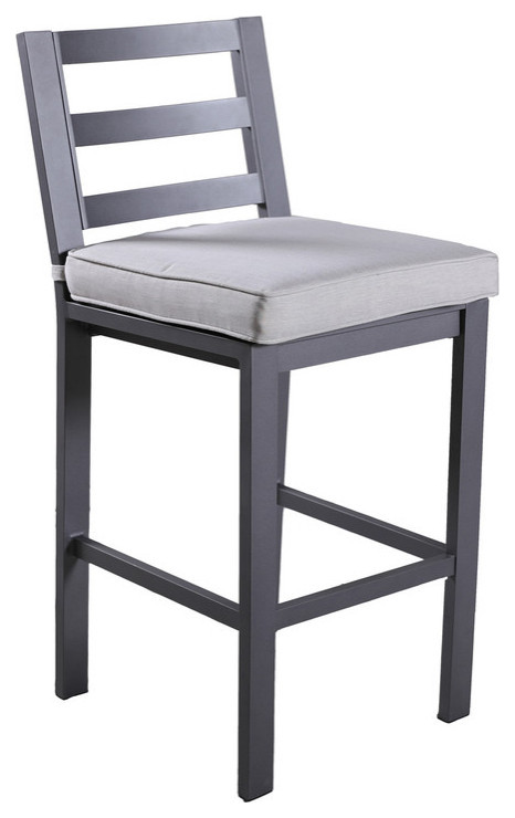 Finley Aluminum Bar Stool with Cushion  Set of 2   Transitional   Outdoor Bar Stools And Counter Stools   by iPatio Furniture  Houzz