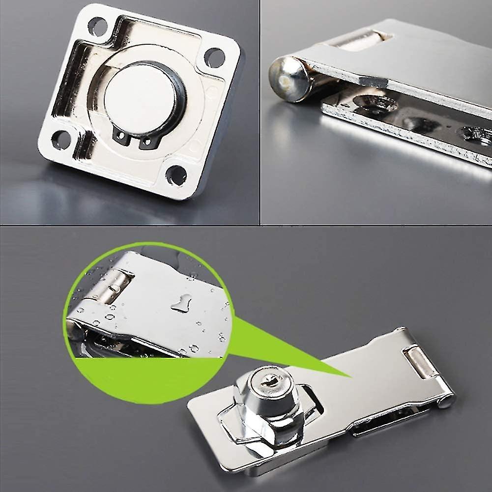 2 Pieces Stainless Steel Locking Hasp 80mm Door Bolt Latch Buckle With Padlock And Key