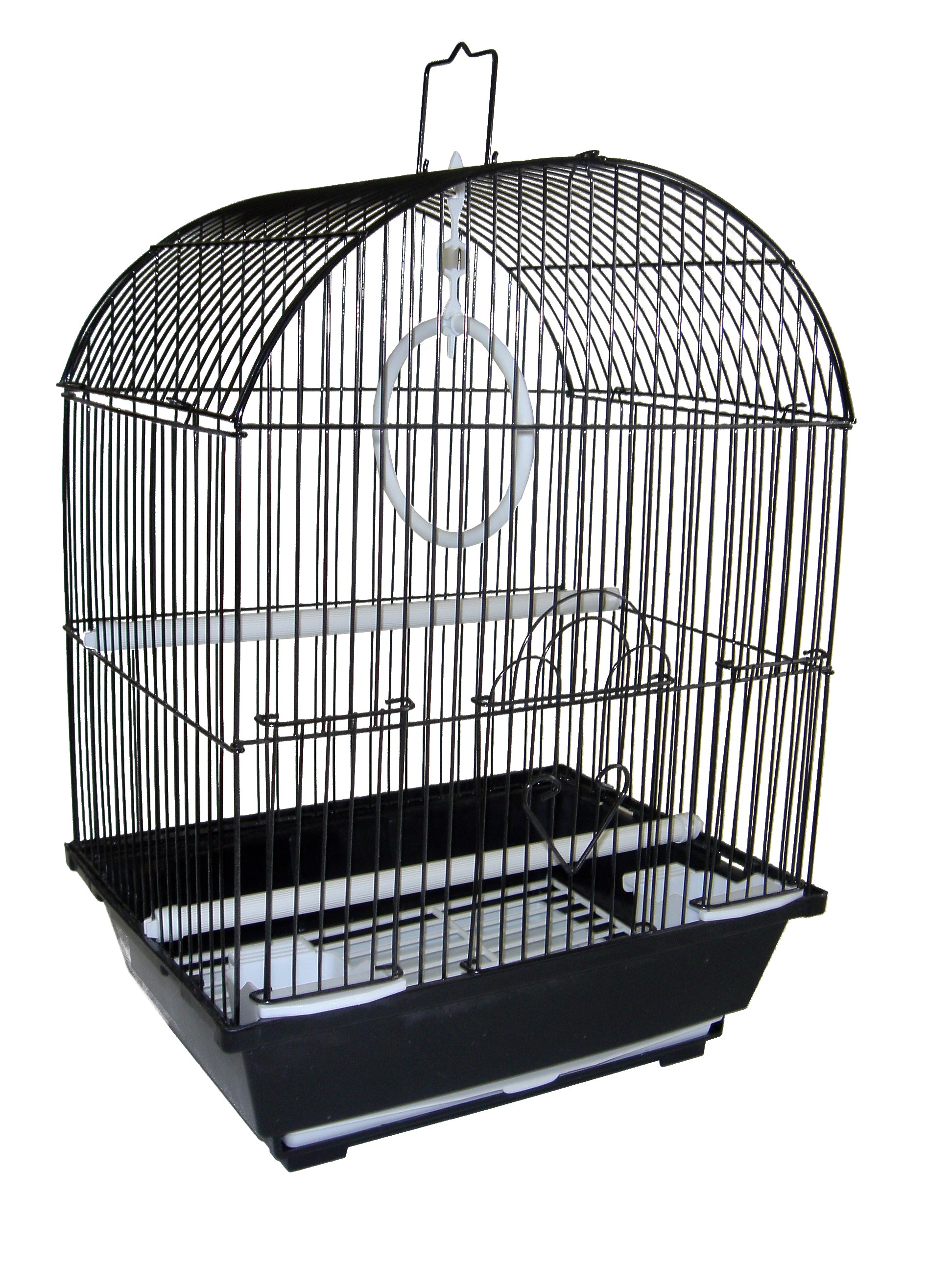 YML A1104BLK Round Top Style Small Parakeet Cage， 11 x 9 x 16