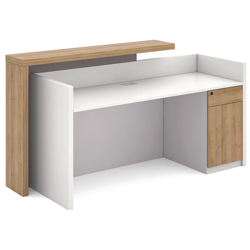 ZIVA Reception Desk 1.8M with Left Panel - White