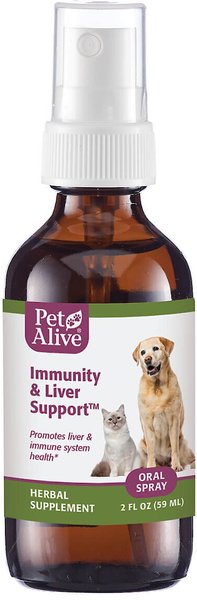 PetAlive Immunity and Liver Support Oral Spray Dog and Cat Supplement， 2-oz spray