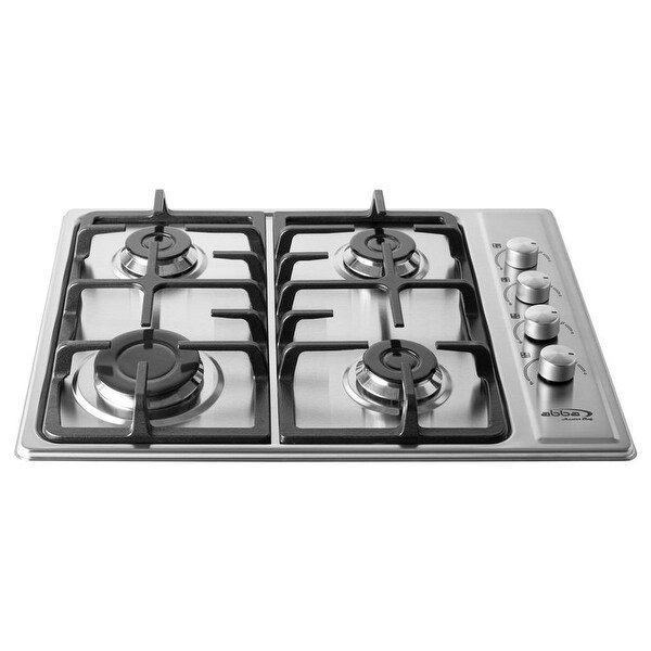 24 In Stainless Steel Gas Cooktop - Cast Iron Grates by ABBA APPLIANCES