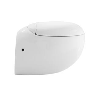 Swiss Madison 0.81.28 GPF Plaisir Wall Hung Dual Flush Elongated Toilet Bowl in White SM-WT660