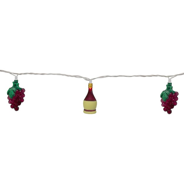 Northlight 10 count Grape And Wine Bottle Novelty String Christmas Light Set 7 5ft White Wire