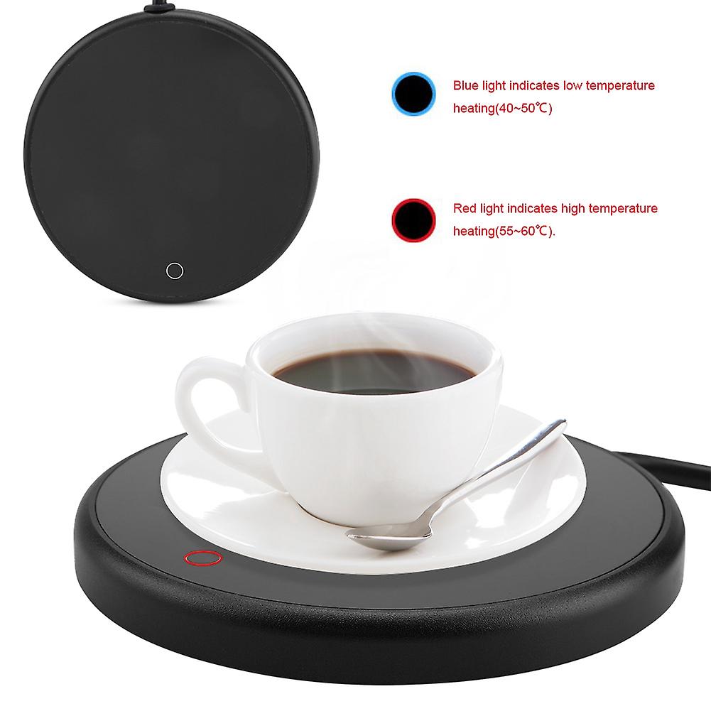 Electric Cup Warmer Pad Desktop Tea Coffee Milk Mug Heater Coaster Tray 220-240V(Black EU Plug)