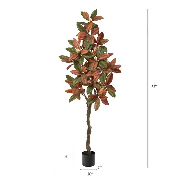 6' Fall Magnolia Artificial Tree