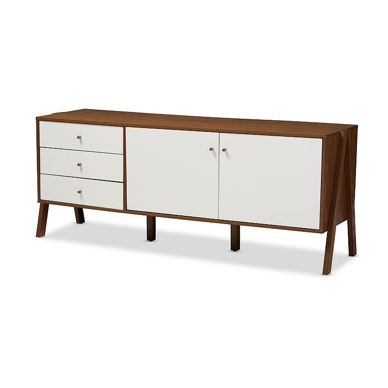 Baxton Studio Harlow Mid-Century Modern Scandinavian Sideboard Cabinet