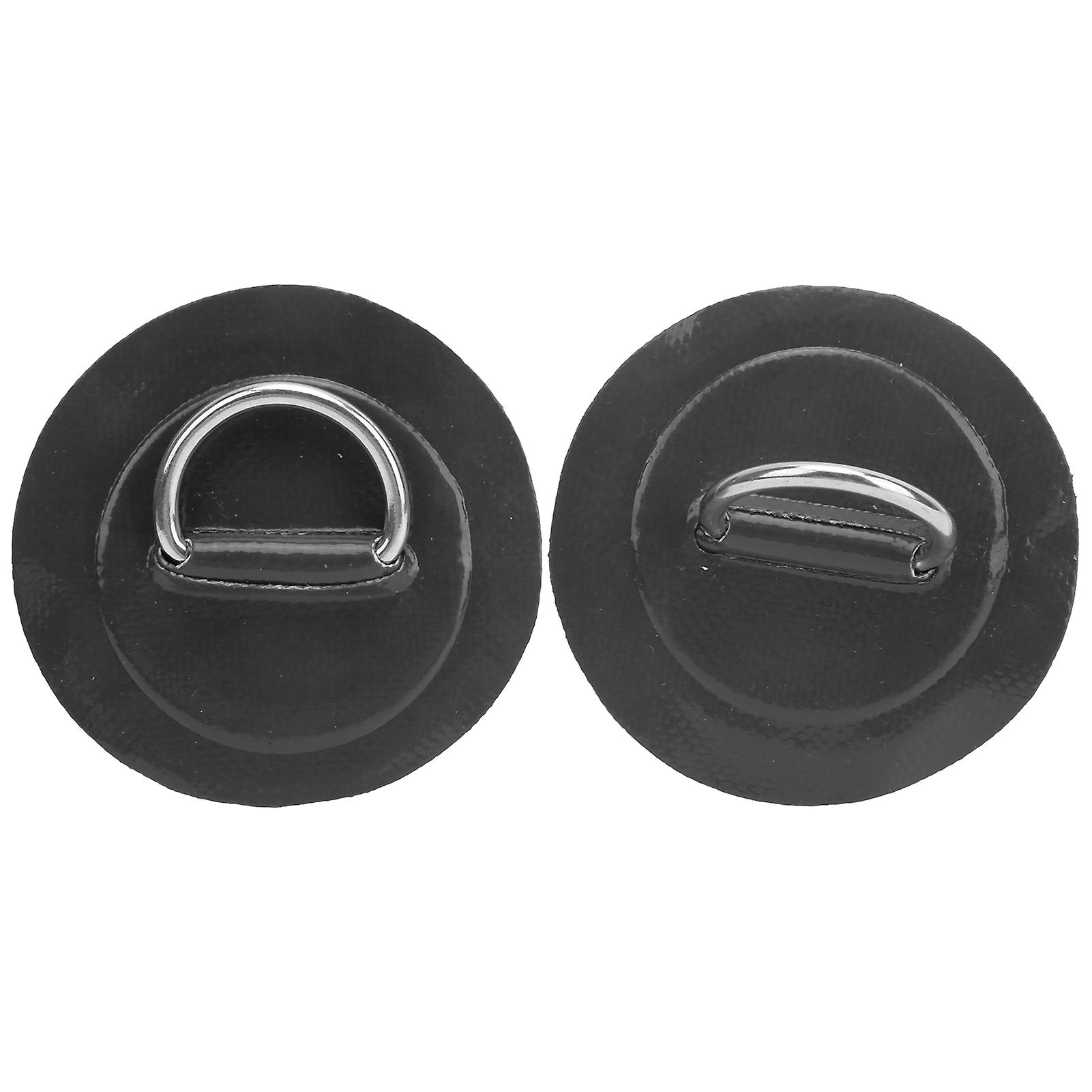 2pcs Inflatable Boat Kayak Dring Pad Patch Pvc Marine Stainless Steel Fixed Buckle(black )