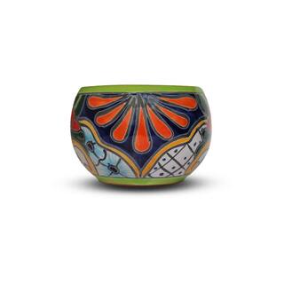 Evergreen 9 in. Green Detailed Talavera Ceramic Baul 2CG812