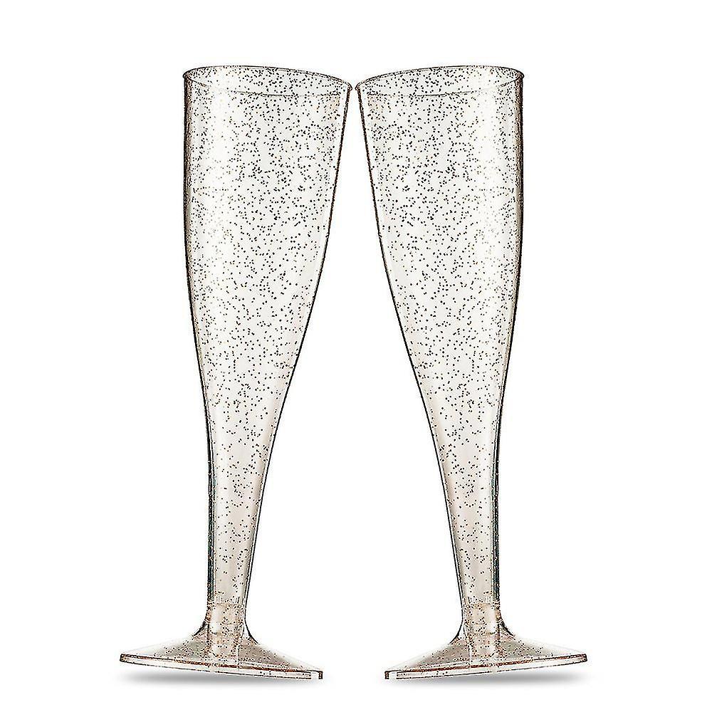 Plastic Champagne Flutes， Stackable Flutes For Party， Wedding， Birthday， Anniversary， 3pcs