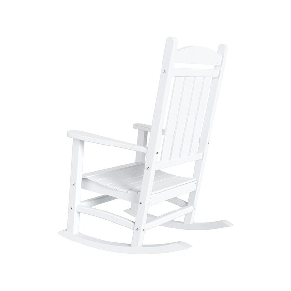 Polytrends Laguna Hdpe All Weather Outdoor Patio Rocking Chairs With Side Table (3Piece Set)