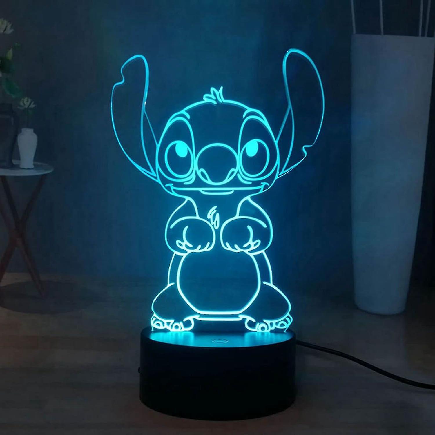 Stitch 3d Lamp Manga Led Light， Stitch Bedside Lamp 16 Colors 3d Desk Lamp Decoration， Usb Powered Touch Remote Kids Lamp