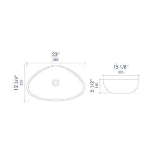 ALFI BRAND 23 in. Above Mount Porcelain Oval Vessel Sink in White ABC914