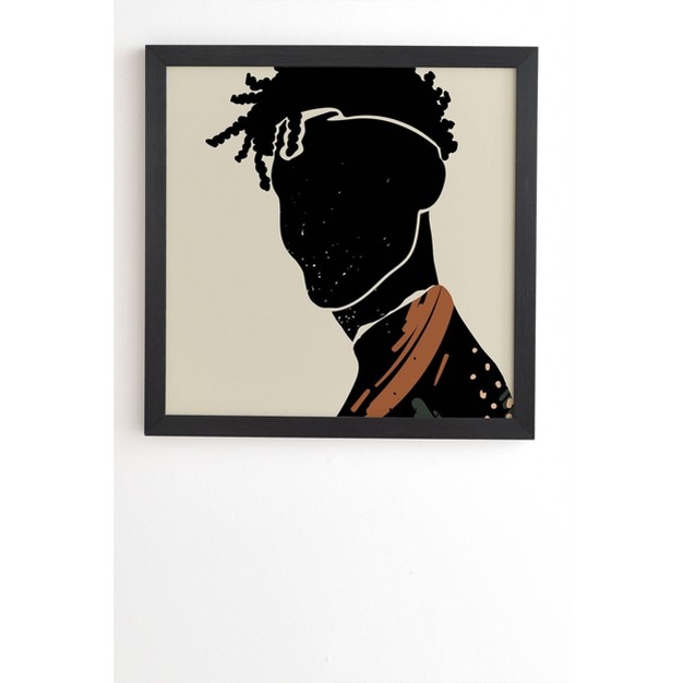 Domonique Brown Black Hair No 2 Framed Wall Art Black Deny Designs