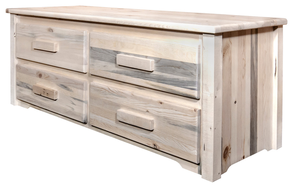 Homestead Collection 4 Drawer Sitting Chest   Rustic   Accent Chests And Cabinets   by Montana Woodworks  Houzz