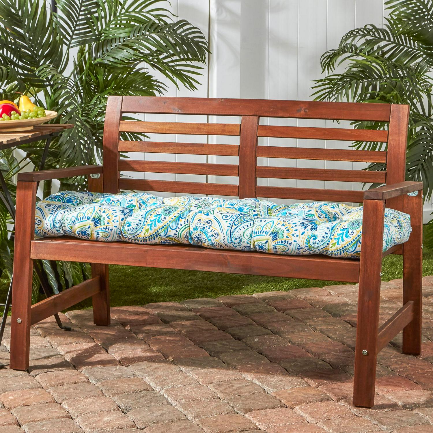 Greendale Home Fashions 51 x 18 Multicolor Rectangle Bench Outdoor Seating Cushion