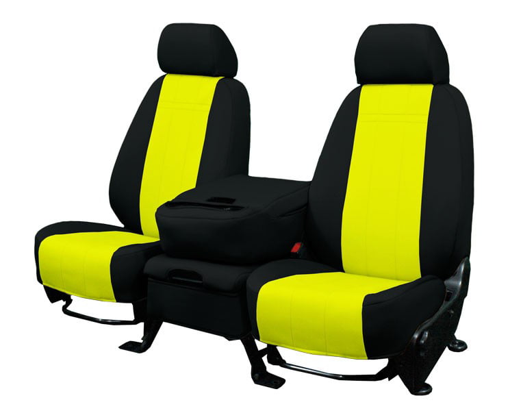 CalTrend Front Buckets Neo Seat Covers for 1996-1999 Chevy Astro - CV521-12NN Yellow Insert with Black Trim