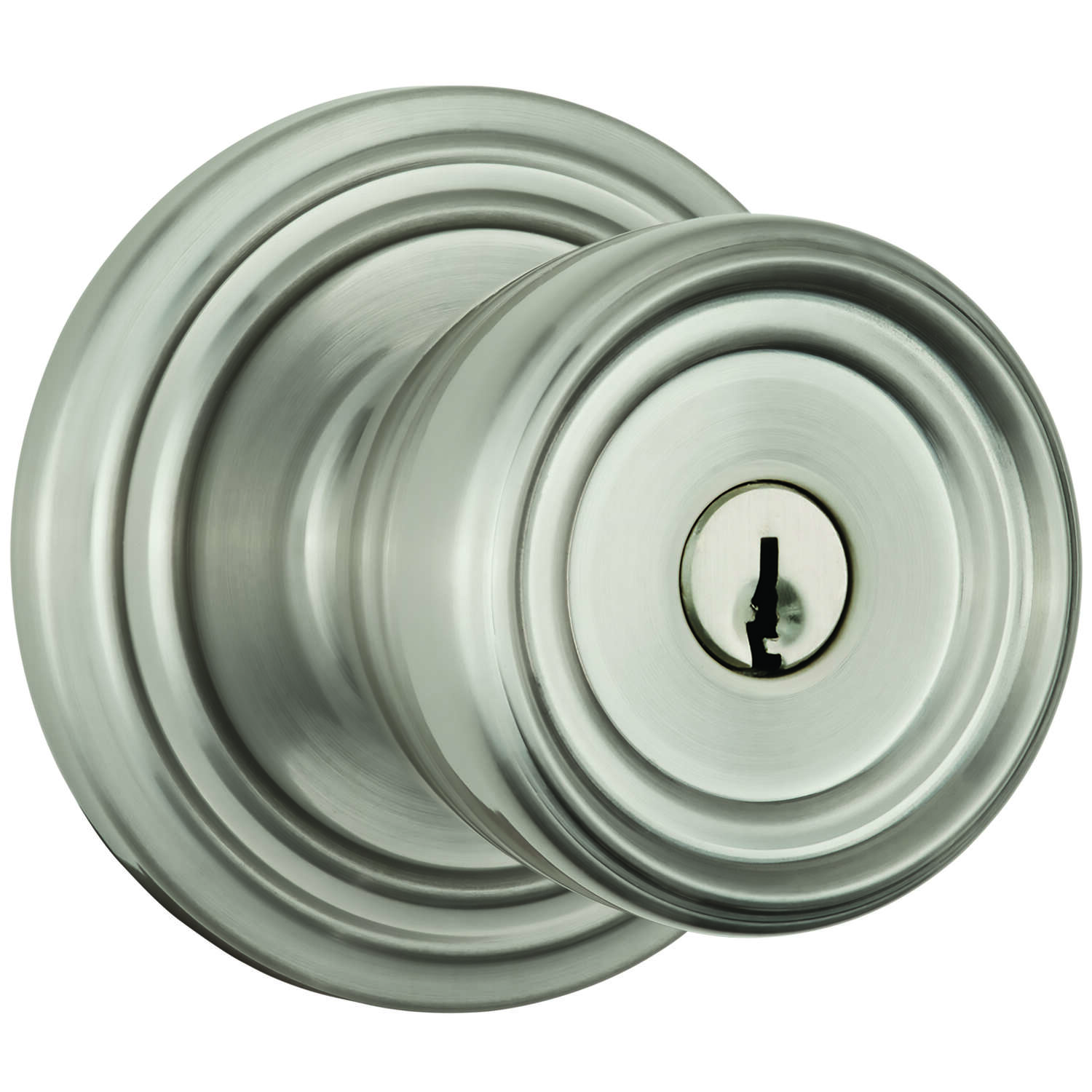 Brinks Push Pull Rotate Barrett Satin Nickel Single Cylinder Lock KW1 1.75 in.