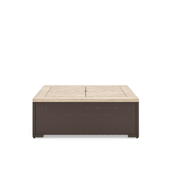 Palm Springs Rattan and Beige Outdoor Coffee Table