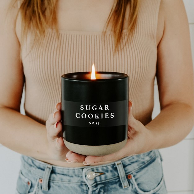 Sweet Water Decor Sugar Cookies 12oz Black Stoneware Candle