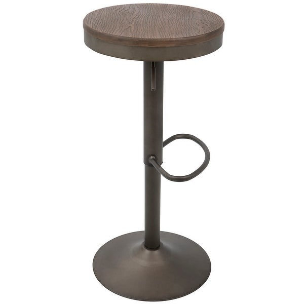 Lumisource Dakota Industrial Barstool in Antique and Brown - Set of 2 - 15