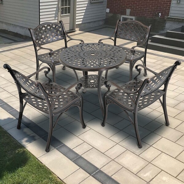 5Piece Cast Aluminum Patio Dining Set