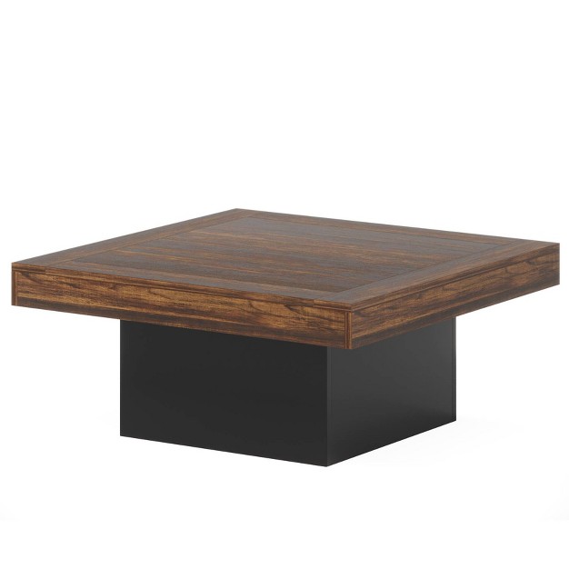 Tribesigns Farmhouse Square Led Table Engineered Wood Coffee Table