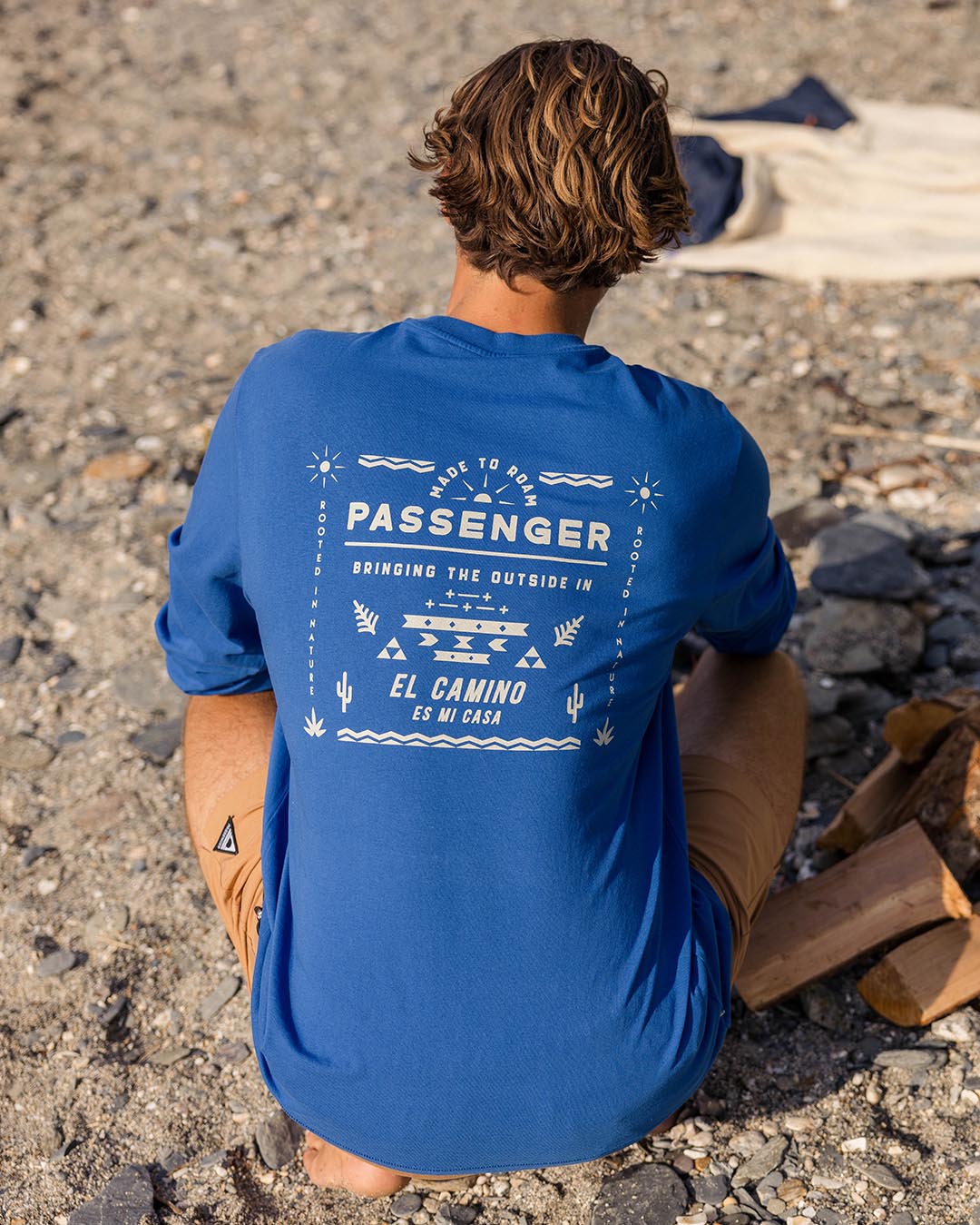 Roam Free Recycled Cotton LS T-Shirt - True Blue