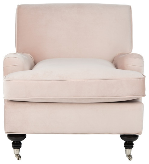 Gage Club Chair Blush Pink/ Espresso   Traditional   Armchairs And Accent Chairs   by AED Luxury Home Decor  Houzz