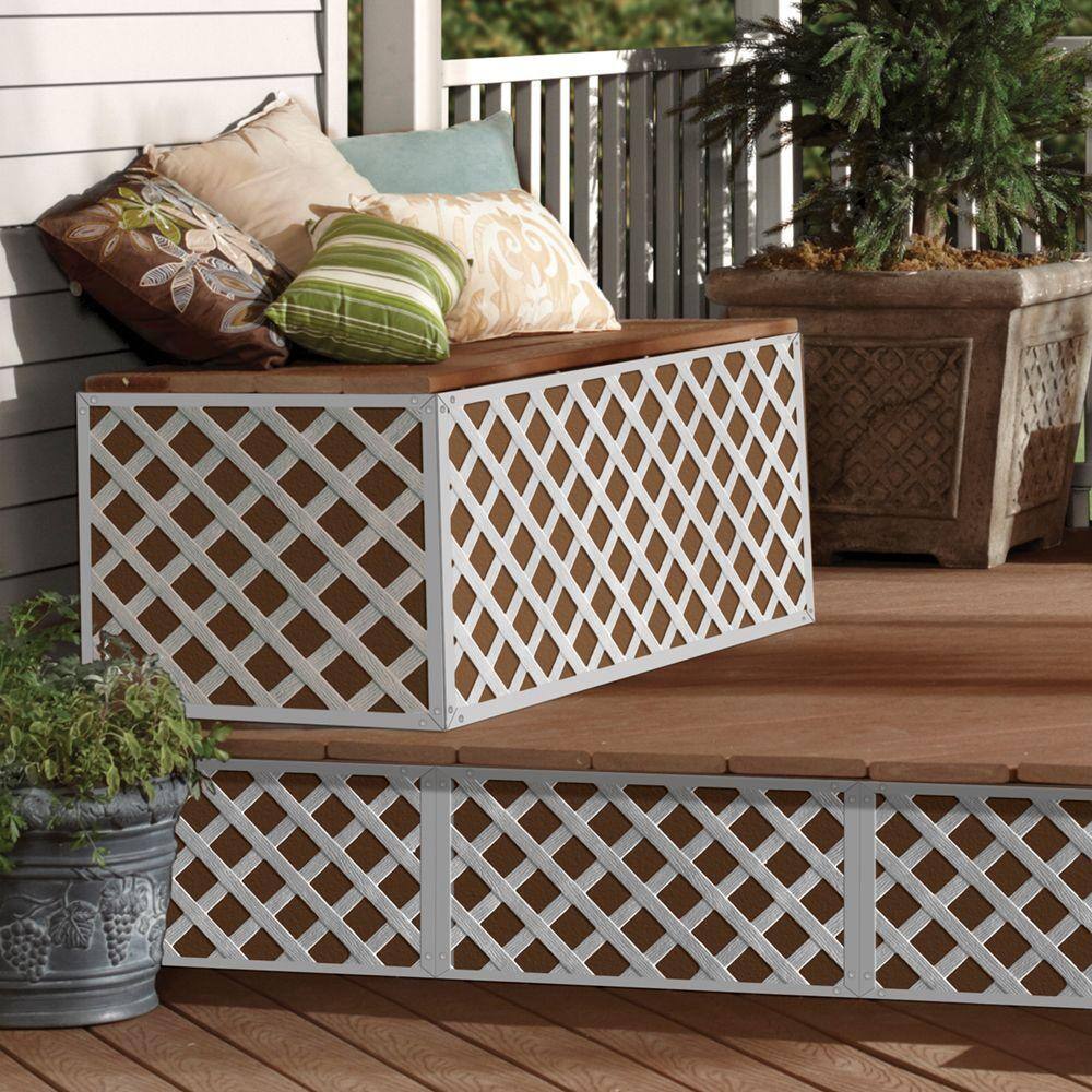 Veranda 4 ft. x 8 ft. White Garden Diamond Vinyl Lattice 73004026