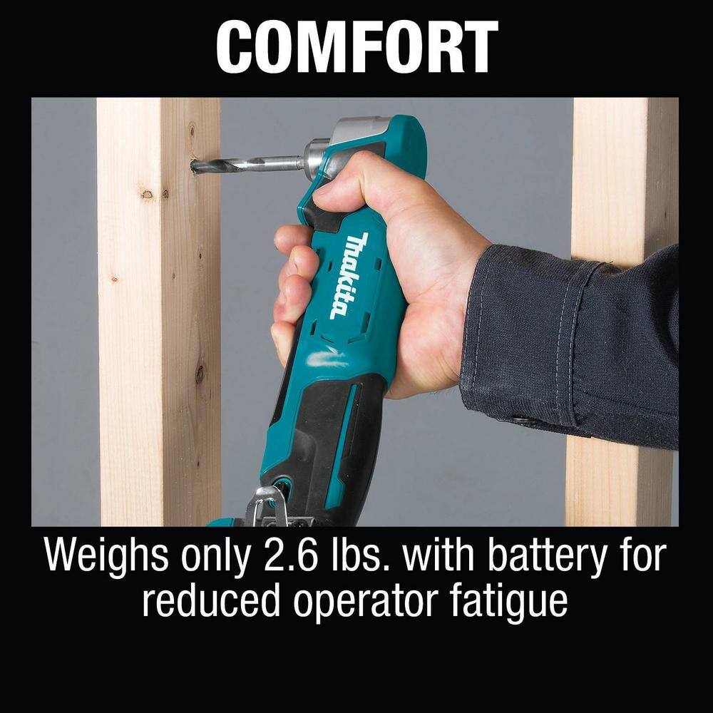 Makita 12V max CXT Lithium-Ion Cordless 38 in. Right Angle Drill Kit (2.0 Ah) AD03R1